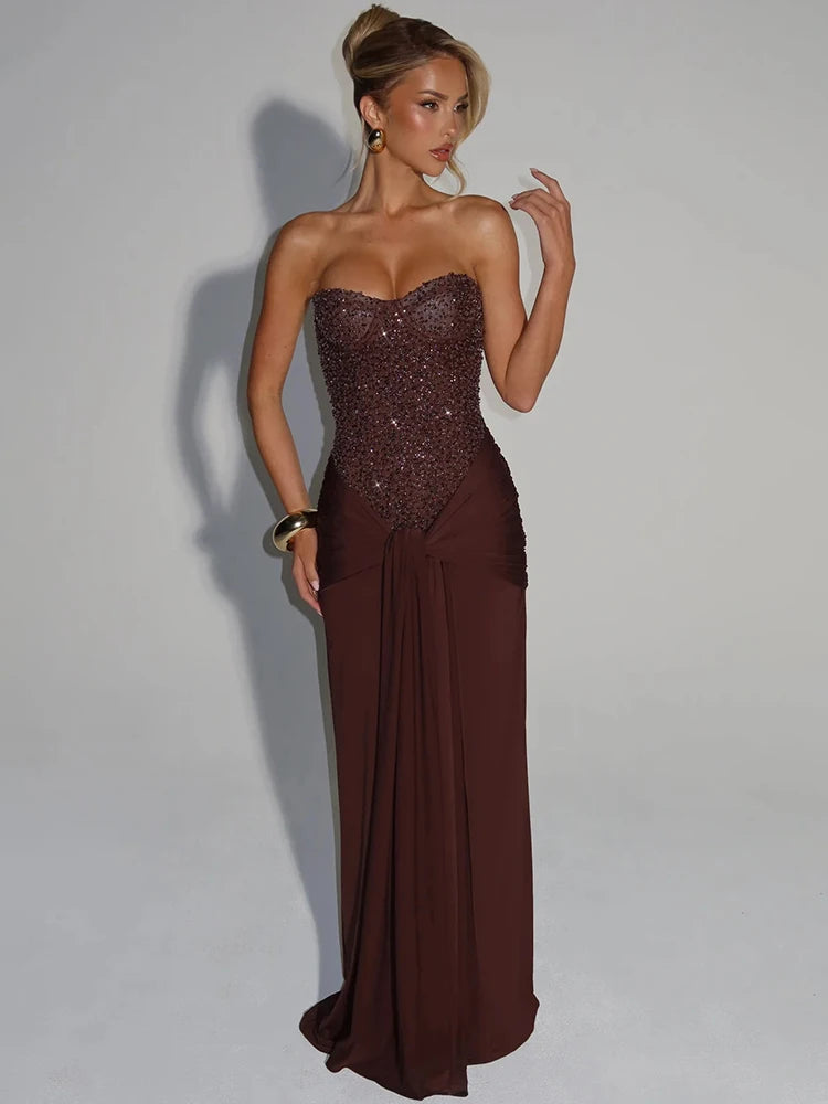 Alica - Sparkling strapless dress