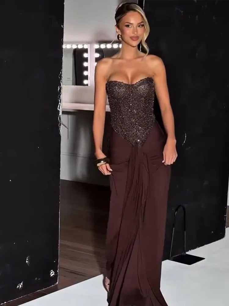 Fenna - Strapless sparkling dress