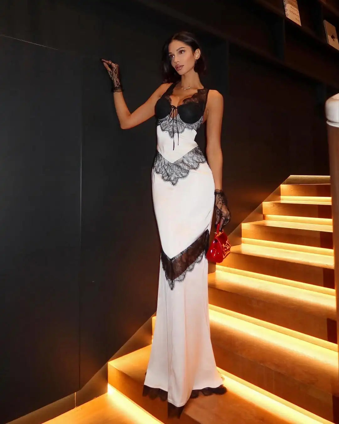 Imana - Slip dress with lace details