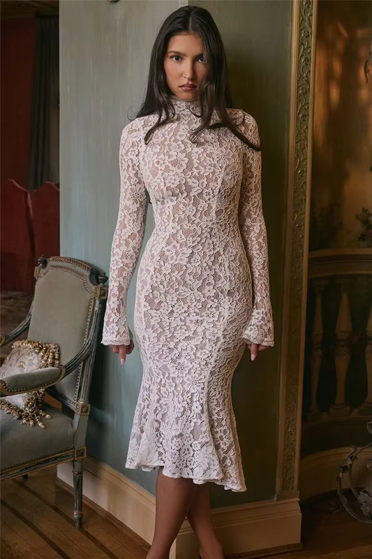 Meghan - Elegant lace midi dress