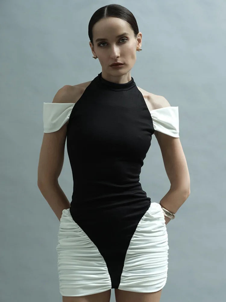 Noelia - Contrast mini dress