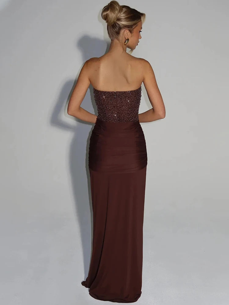 Alica - Sparkling strapless dress