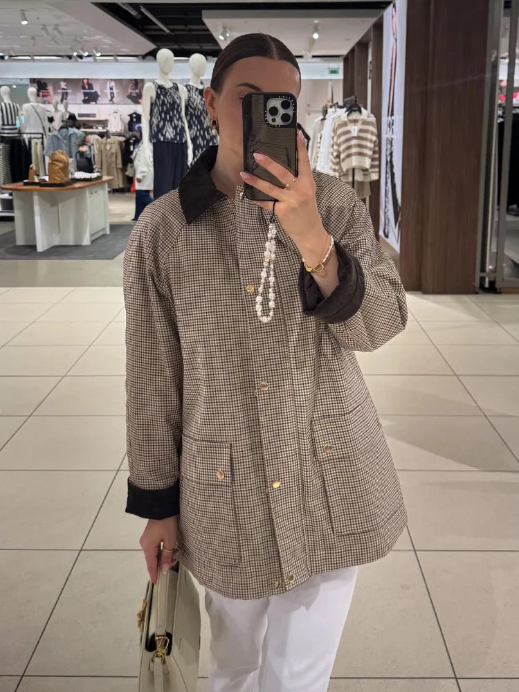 Nellie - Plaid zipper jacket