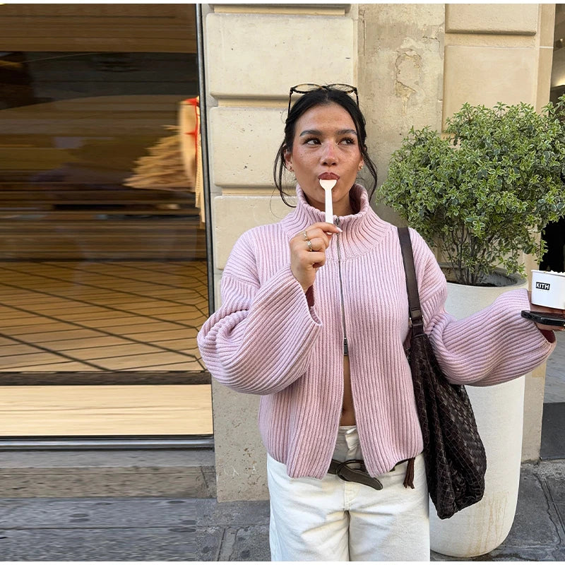 Odette - Knitted zipper jacket