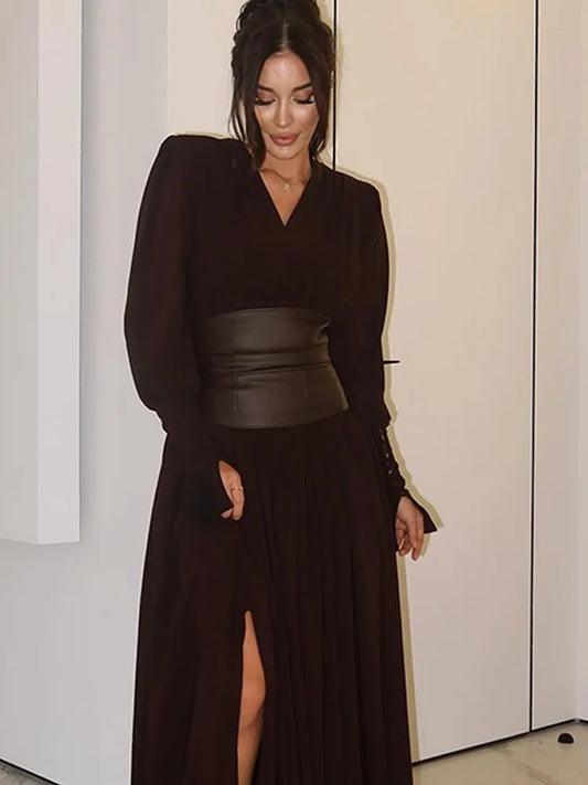 Elia - Long sleeve a-line dress