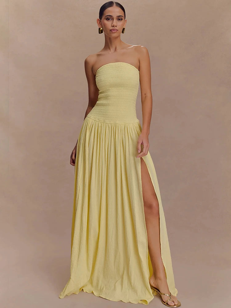 Irena - Strapless dress with slit