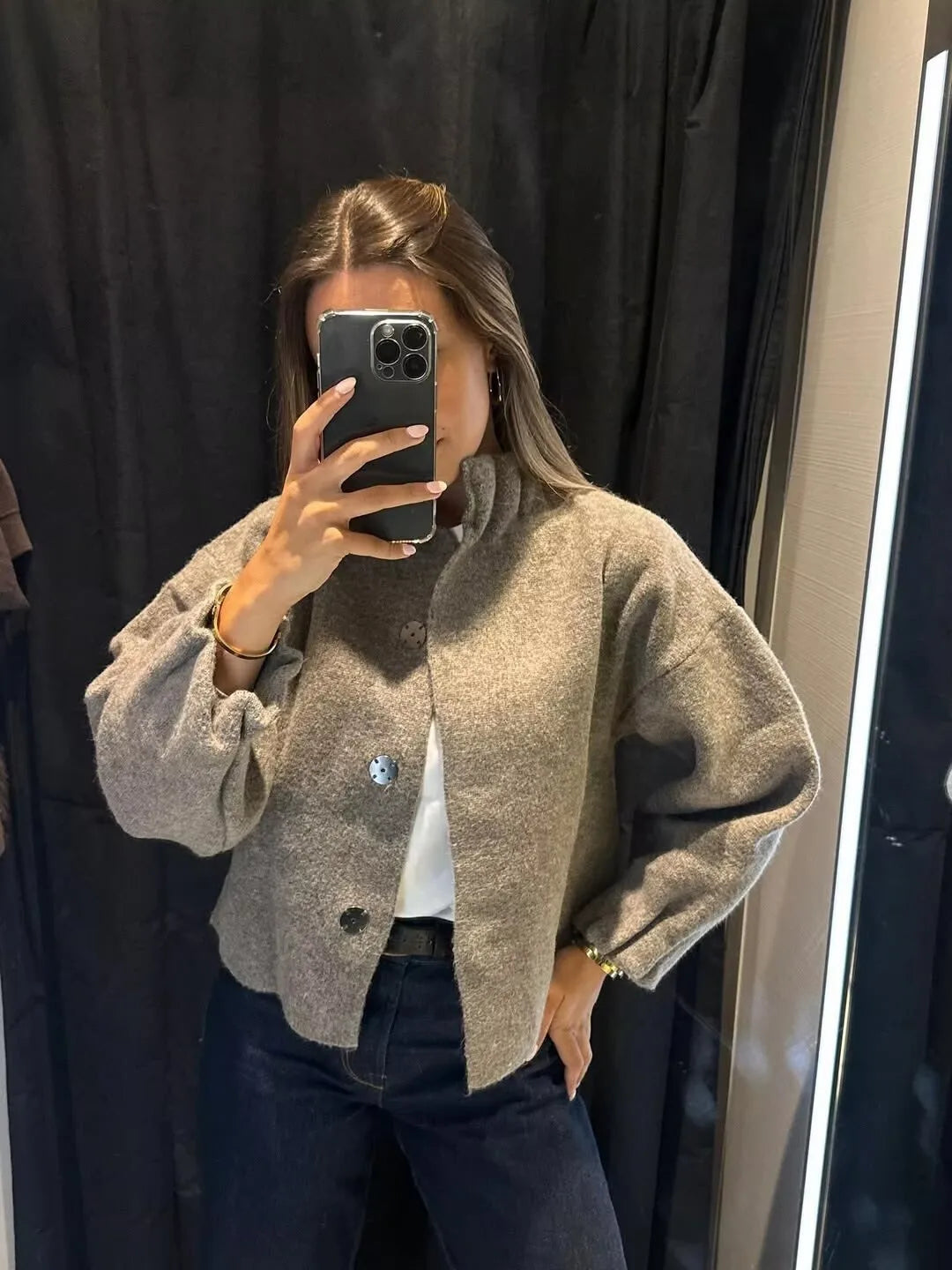 Leonie - Bouclé knit bomber jacket