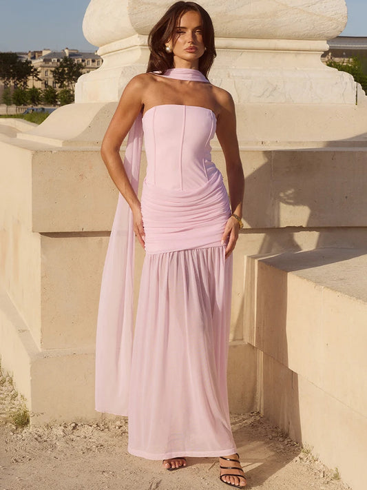 Amantea - Strapless dress with flowing skirt
