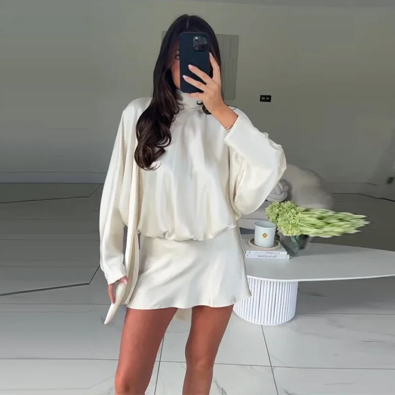 Aveline - Satin silk mini dress