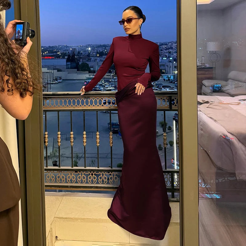 Neria - Bodycon dress with satin