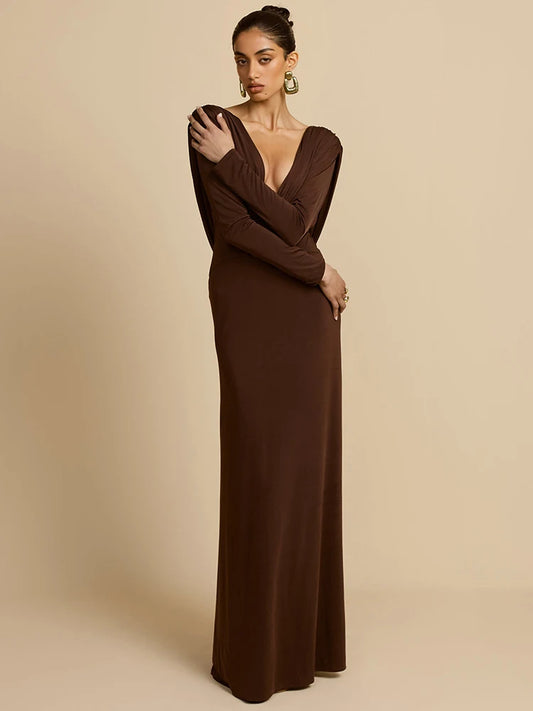 Ava Mae - Open back long sleeve dress