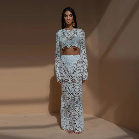Karolina - French lace cotton two piece set