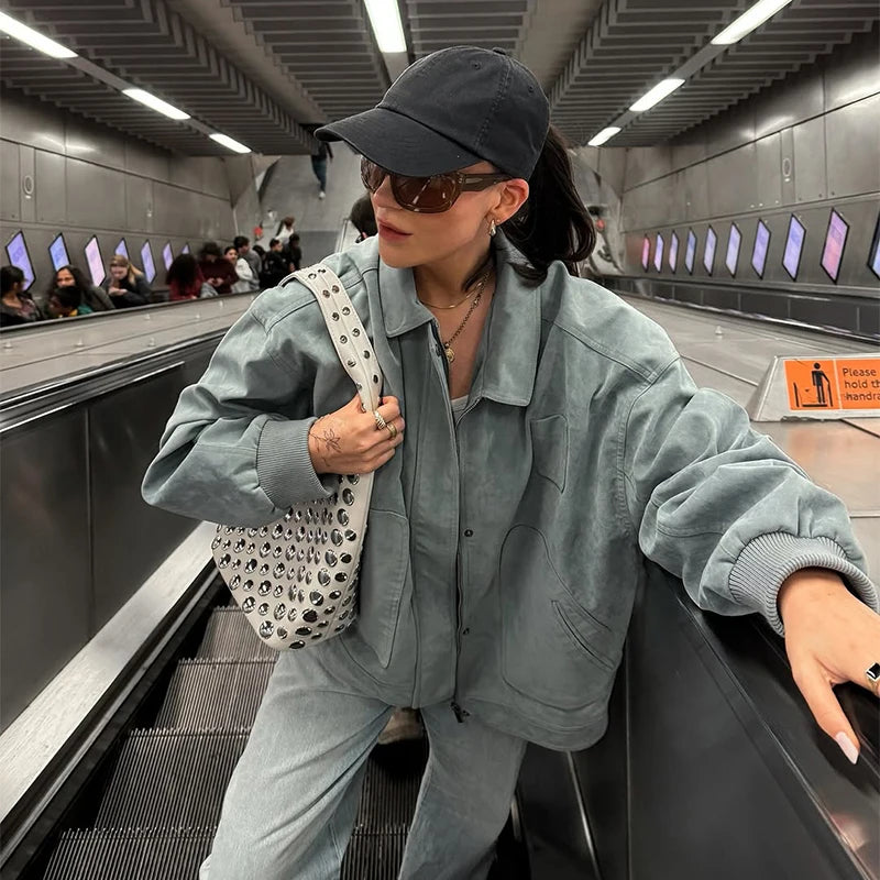 Grace - Oversized zipper jacket