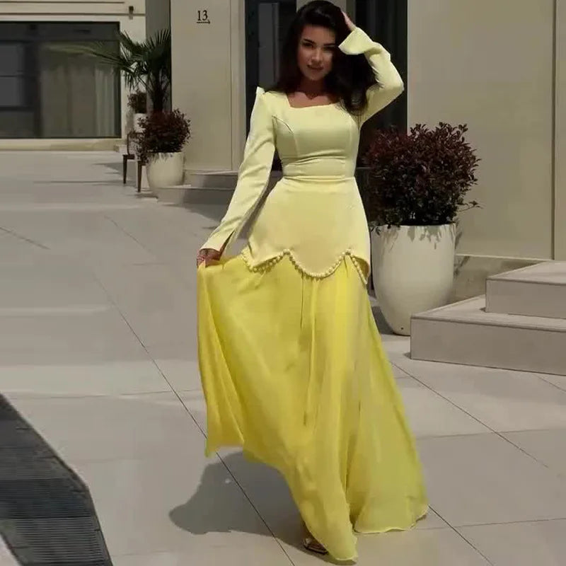 Cleo - Square neckline maxi dress