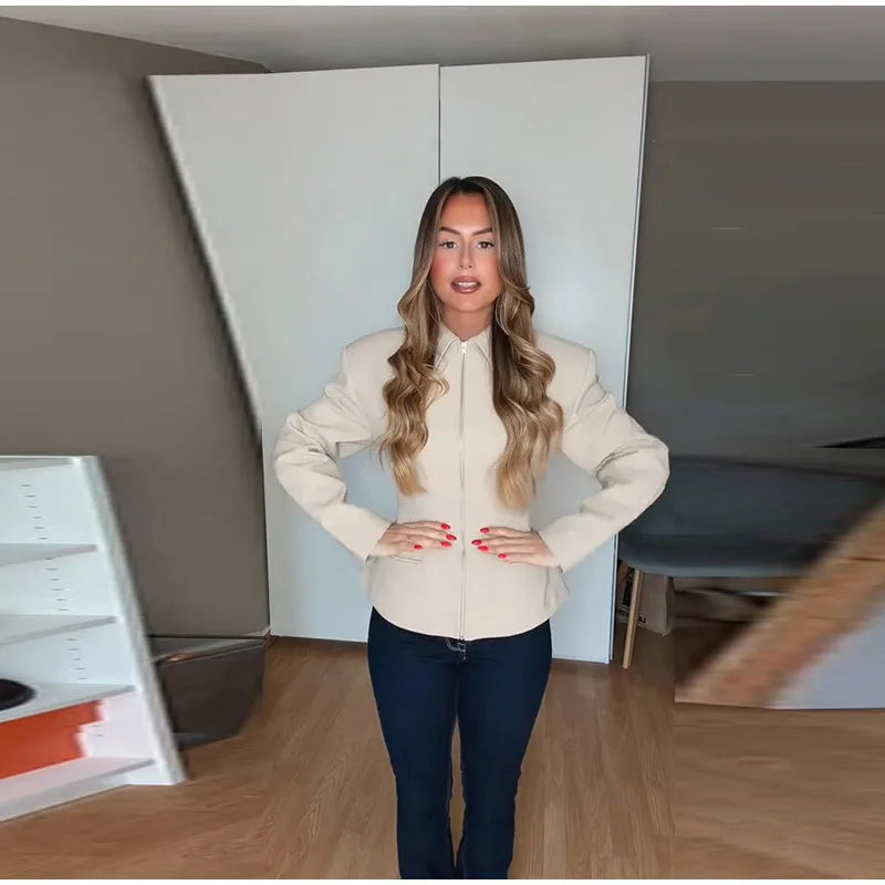 Maren - Cinched waist zipper jacket