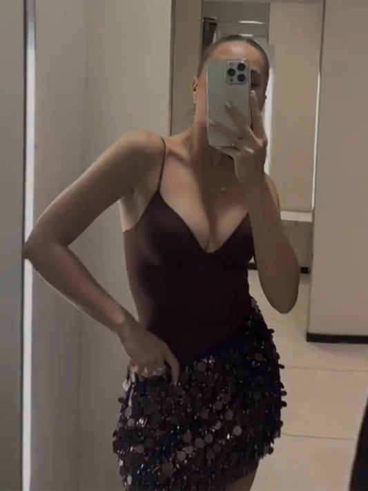 Reese - Sequined mini skirt