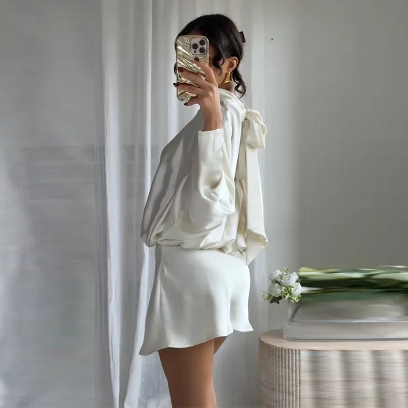 Aveline - Satin silk mini dress