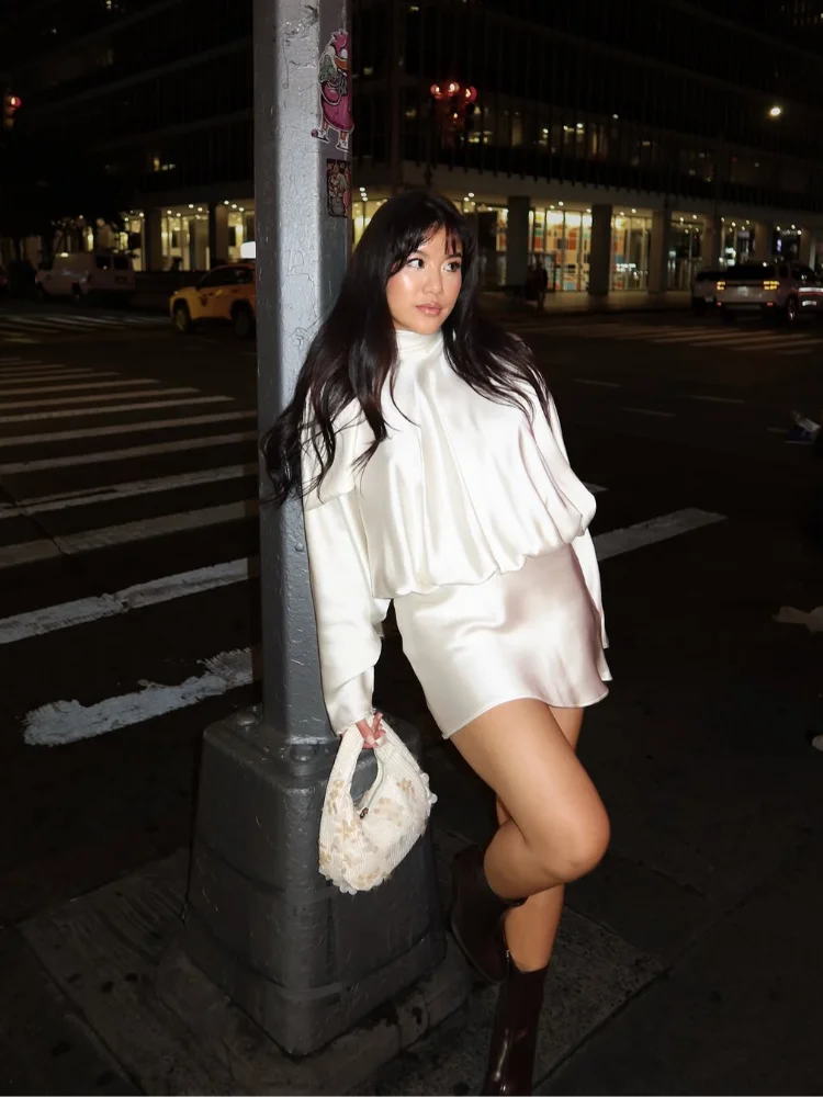 Aveline - Satin silk mini dress