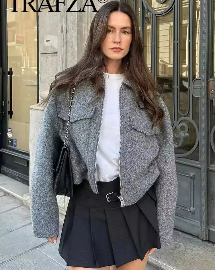 Tamara - Wool blend zipper jacket