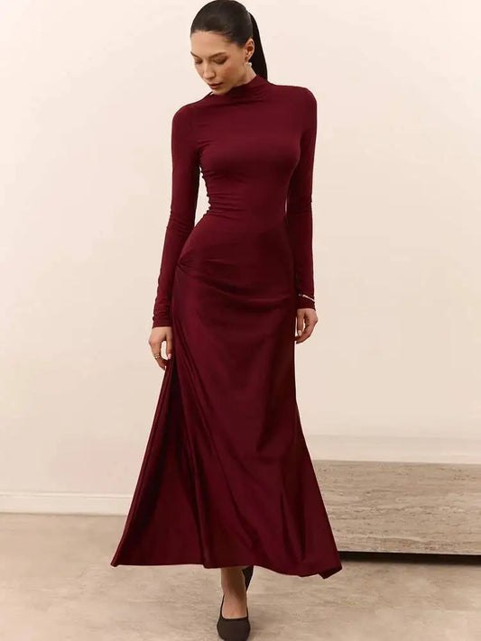 Nalani - Satin silk a-line dress