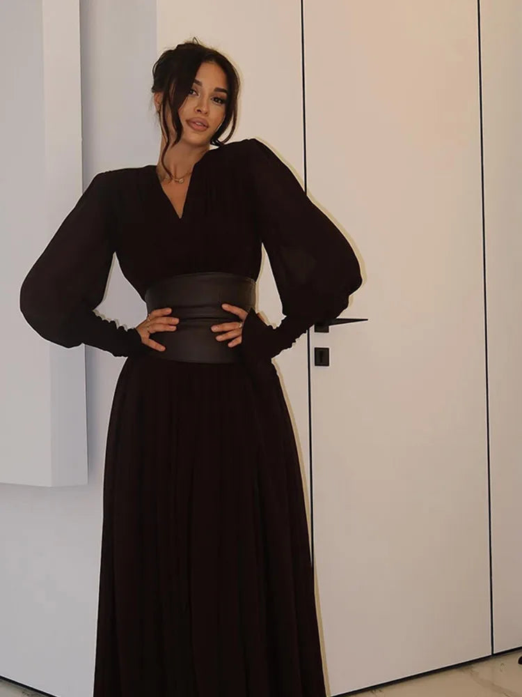 Elia - Long sleeve a-line dress