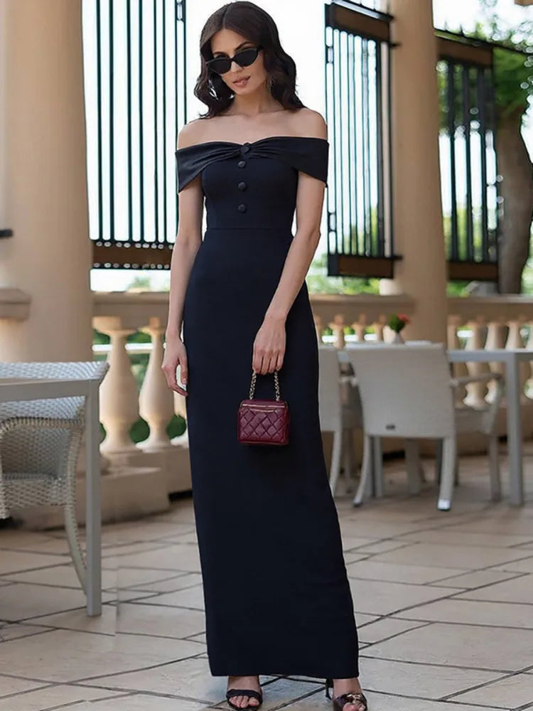 Simona - Off shoulder structured dress