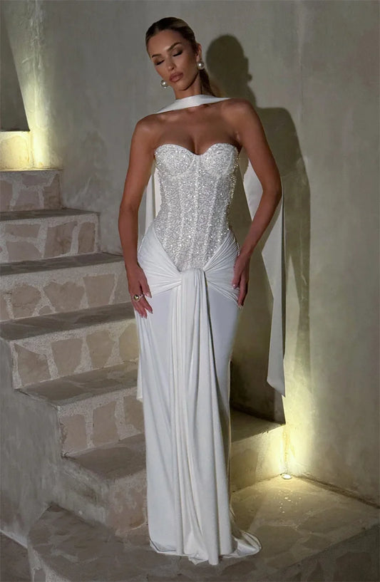 Alica - Sparkling strapless dress