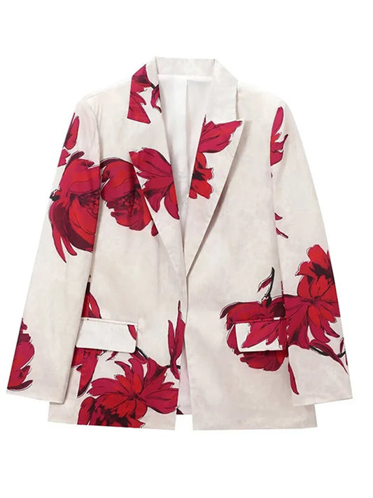 Zadie - Elegant satin silk set with print