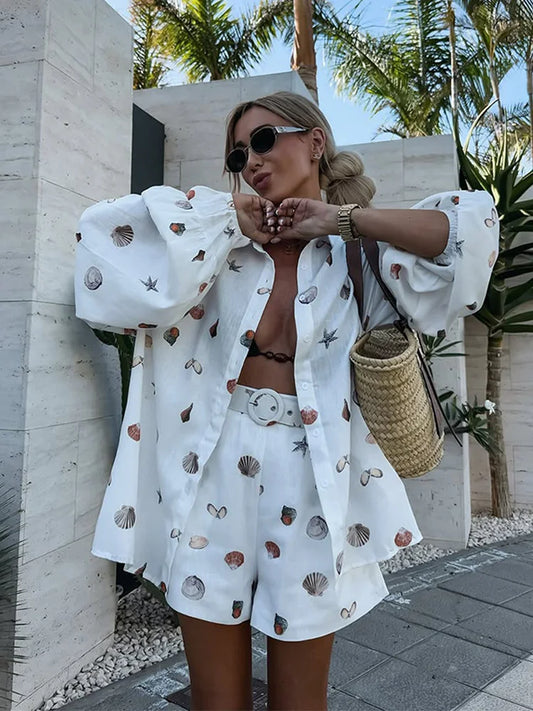 Shelly - Shell print two piece set