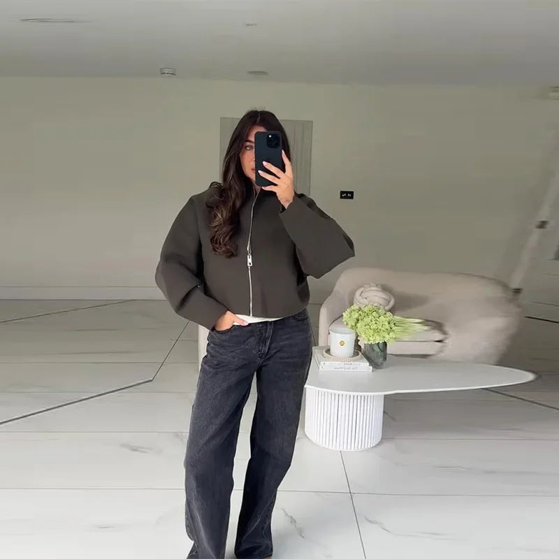 Thea - Boxy zipper jacket