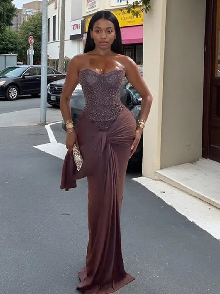 Fenna - Strapless sparkling dress