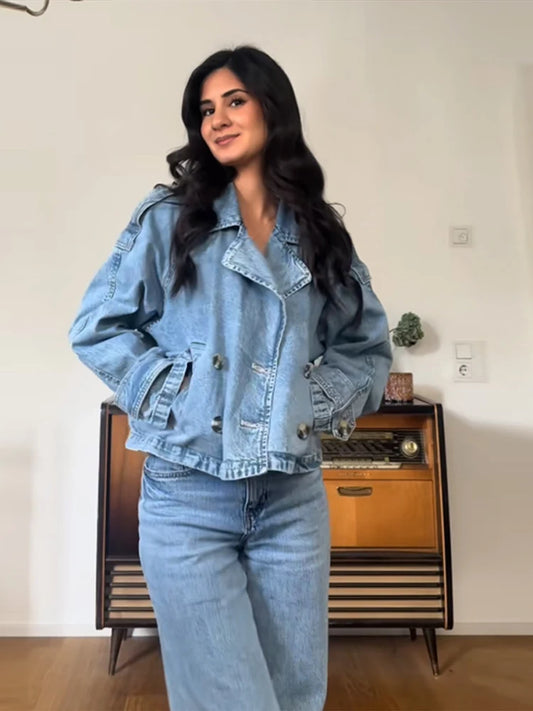 Liza Mae - Cropped trench style coat