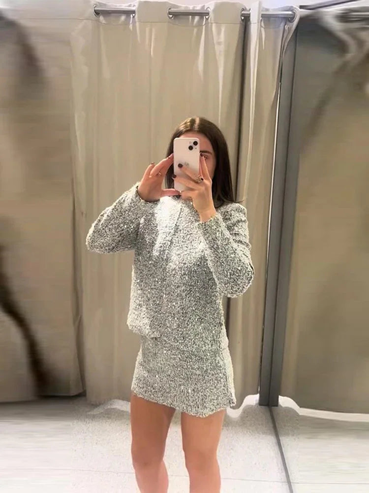 Vedda - Sequin top and mini skirt set