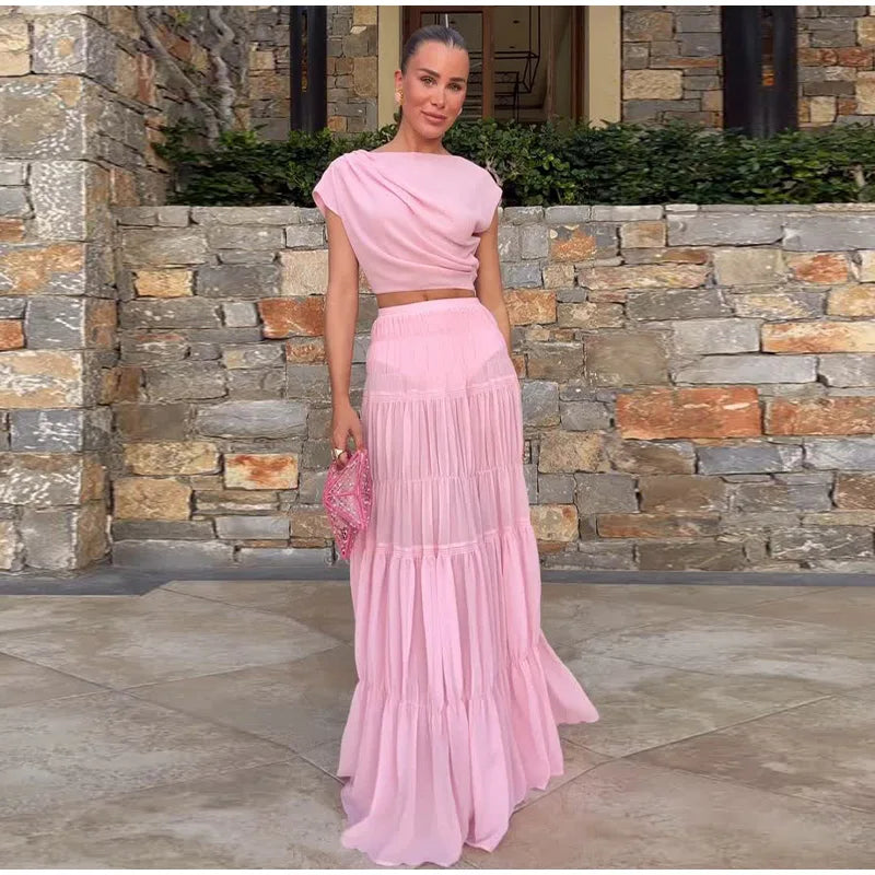 Carry - Skirt and crop two piece set