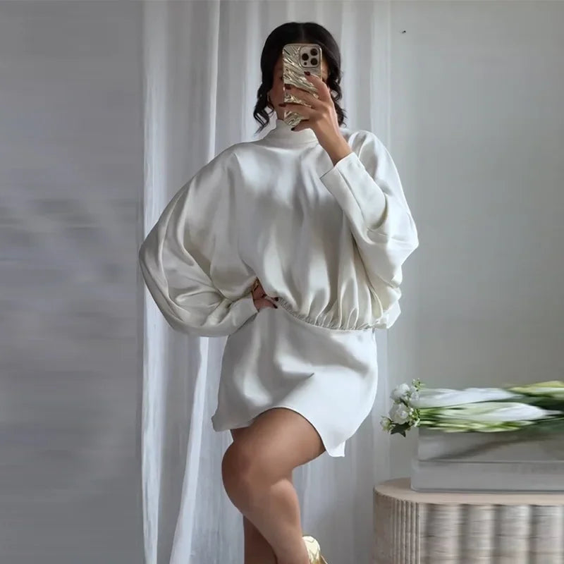 Aveline - Satin silk mini dress