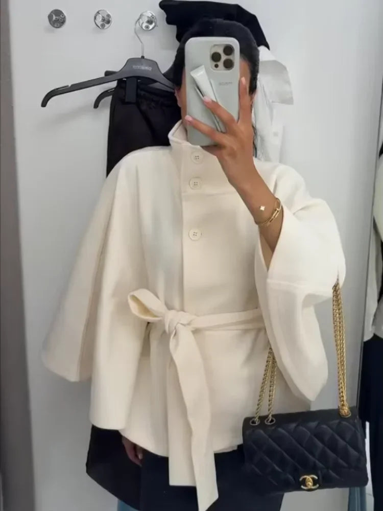 Margot - Wool blend cape style jacket