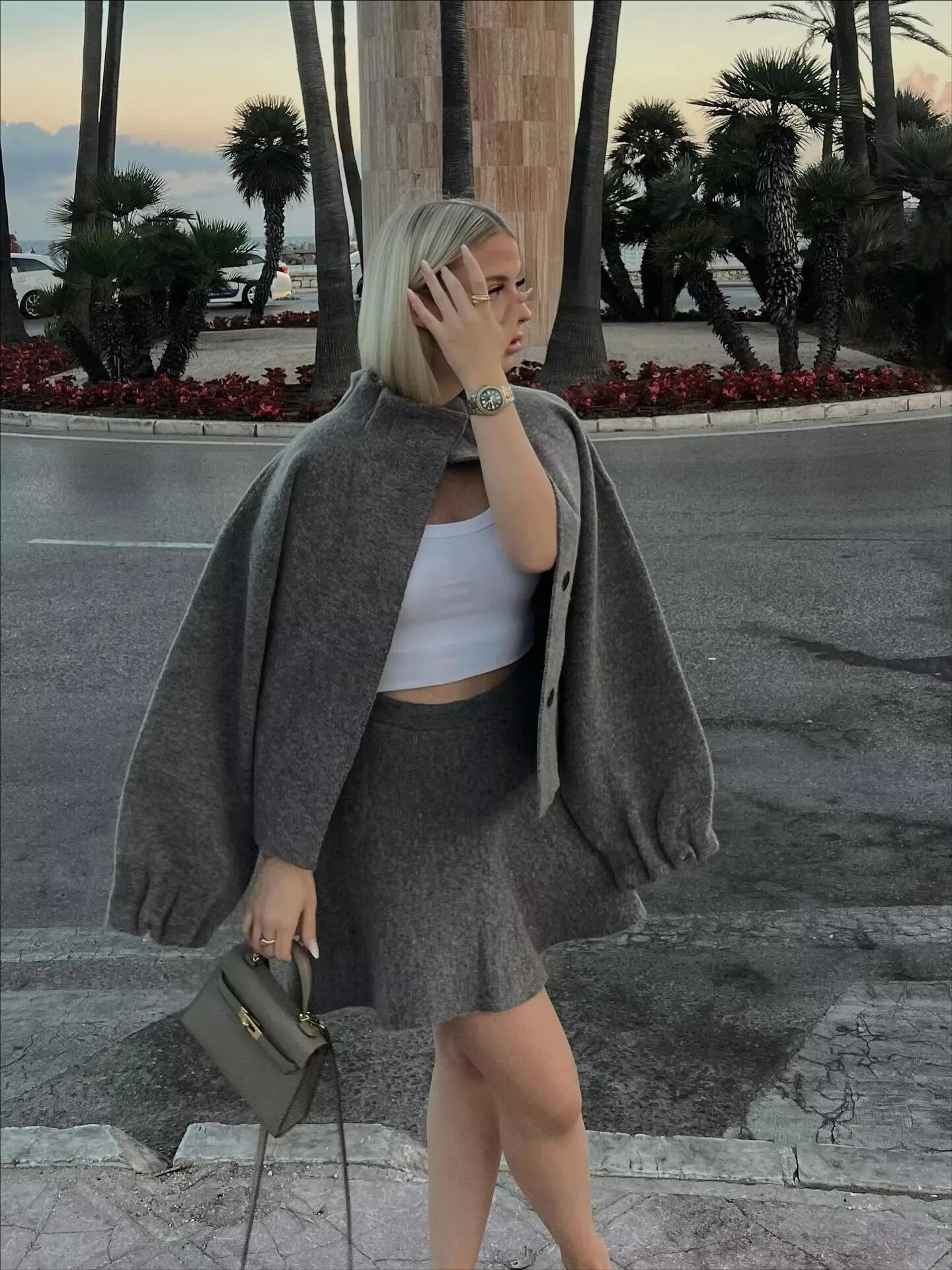 Leonie - Bouclé knit bomber jacket