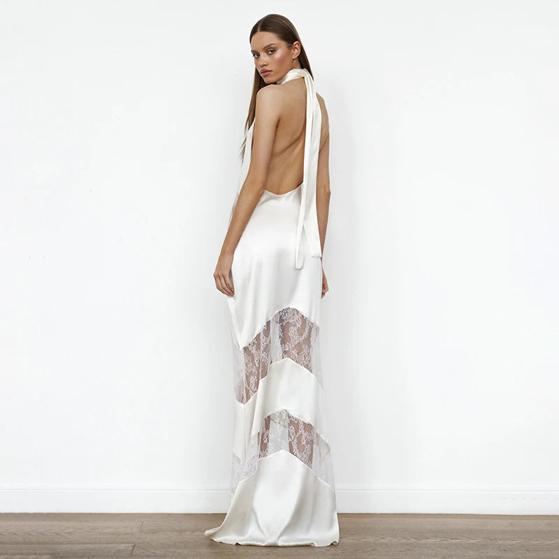 Belle - Satin and silk slip dress