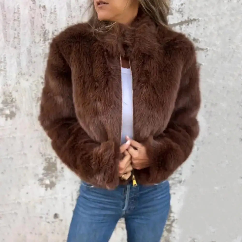 Mara - Faux fur zipper jacket