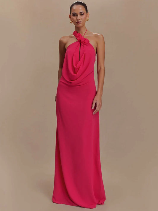 Rosa - Elegant halter neck dress