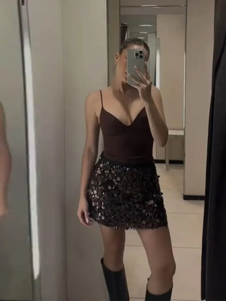Reese - Sequined mini skirt