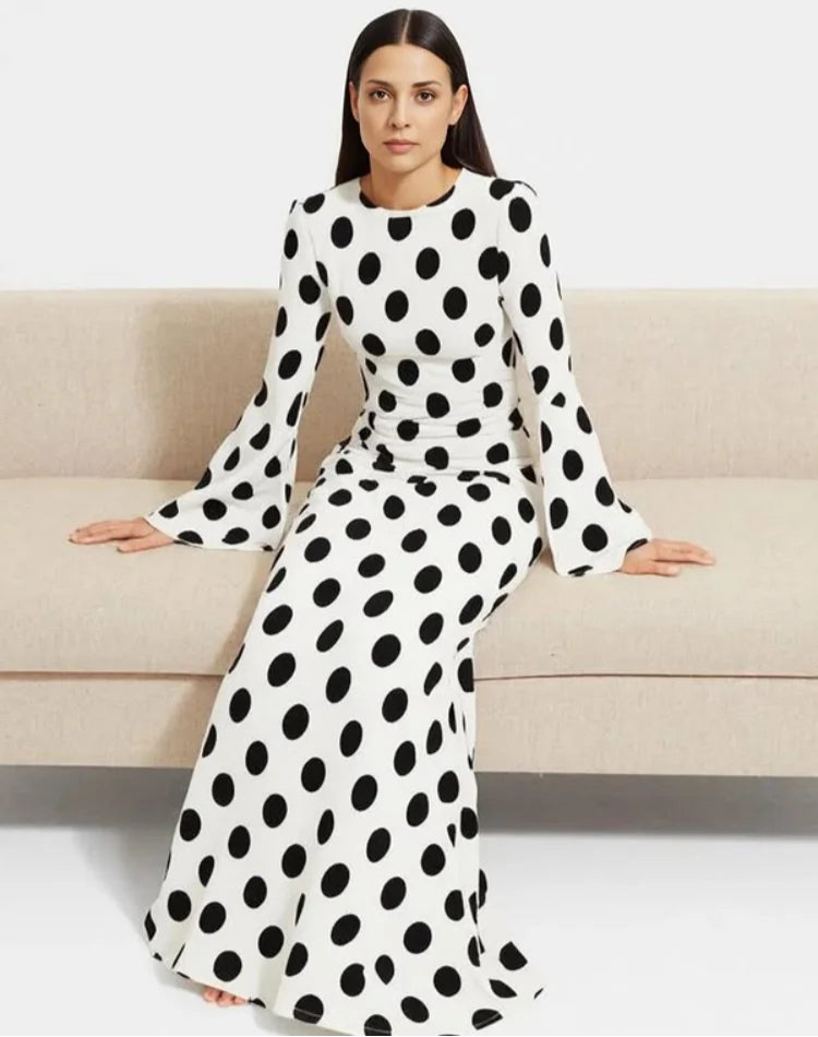 Yasmina - Long polkadot dress
