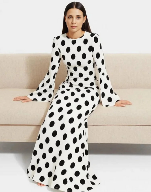 Yasmina - Long polkadot dress