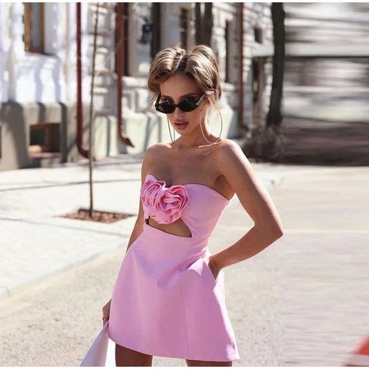 Rosa Marie - Floral detail strapless dress