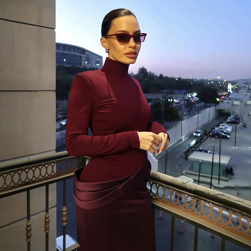 Neria - Bodycon dress with satin