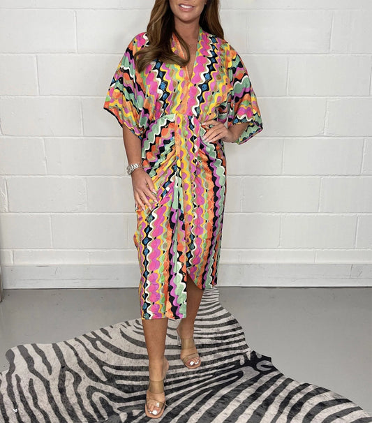 Missimi - Printed v-neck dress