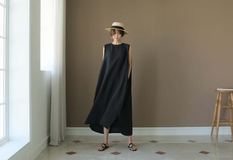 Sammie - Long elegant linen cotton dress