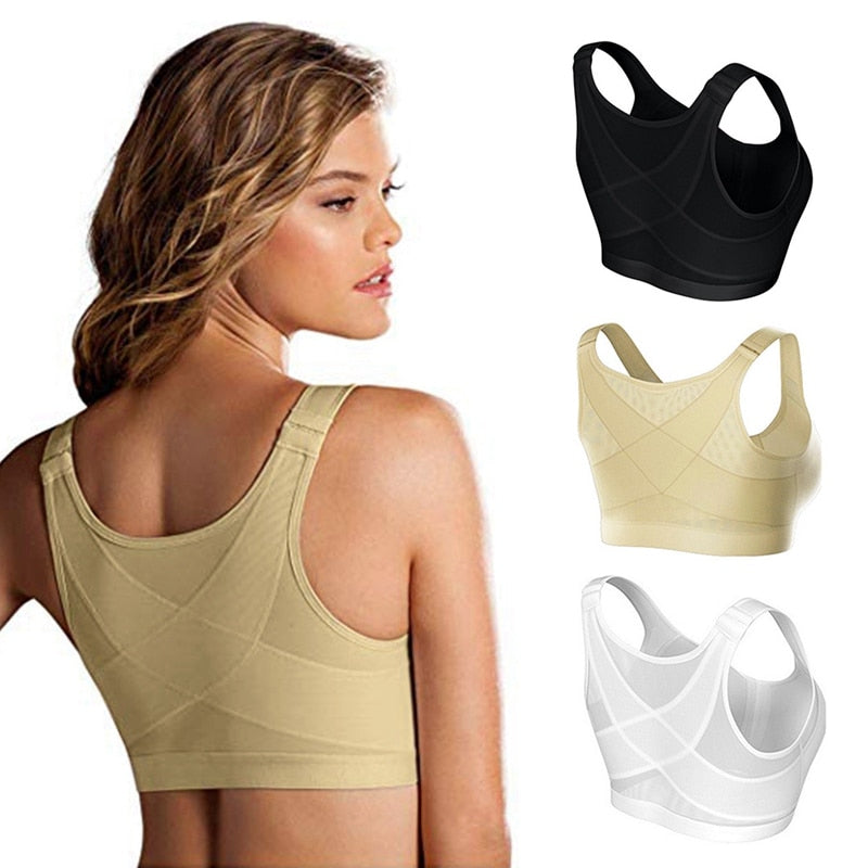 Posture correcting bra with high support