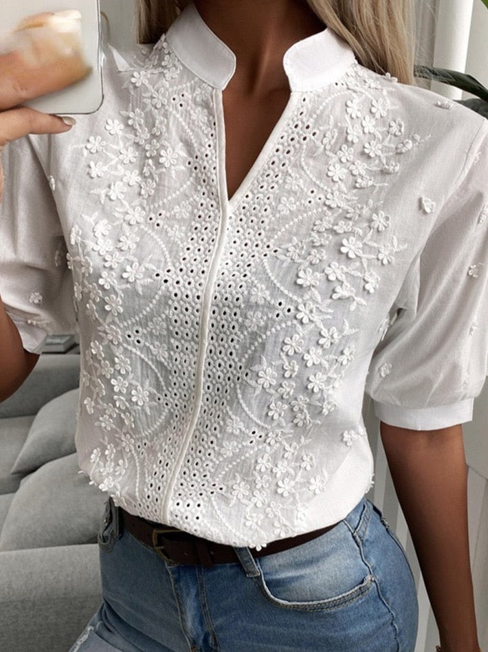 Blouse with Lace Detail