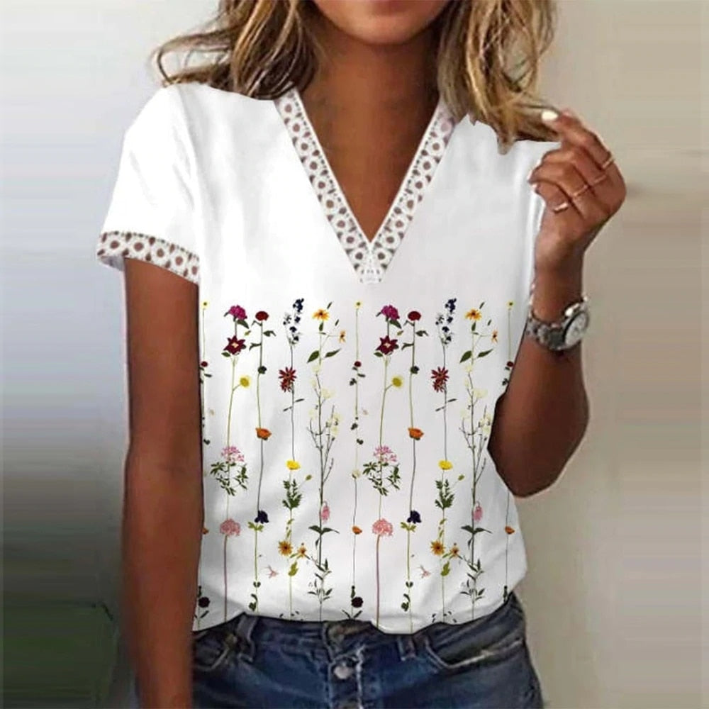 Sonya - Elegant Summer Shirt with V-neck